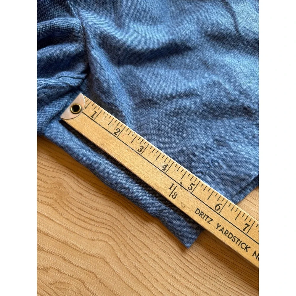 Charter Club Luxury Linen Shorts Womens XXL Blue Elastic Paperbag Waist Relaxed - Picture 6 of 6